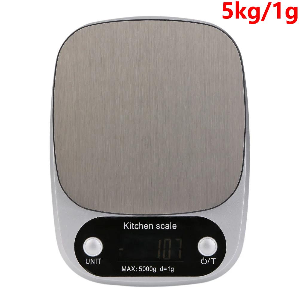 5kg/10kg/1g Digitale Küchenwaage Edelstahl LCD Elektronische Lebensmittelwaage Schmuck Kaffee Backen Tragbares Küchenwerkzeug