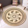 Elephant Mandala Round Rug Non-Slip Soft Carpet Perfect for Bedroom Home Room and Gym Boho Ethnic Vacation Hous Floor Decor Rugs