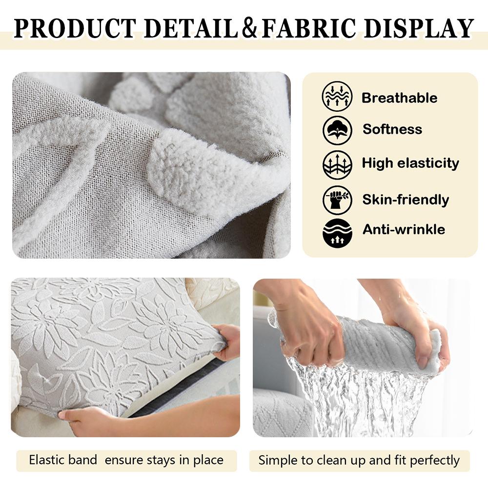 New Flower Pattern Jacquard Sofa Covers For Living Room Super Thicken Soft Sofa Seat Cushion Cover Elastic Fabric Sofa Slipcover