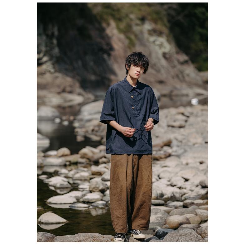 Poloshirt mit Kragen und kurzen Ärmeln, Herren Kurzarmhemd, Nischendesign, Minimalistisches Hemd, College-Oberteil für Paare