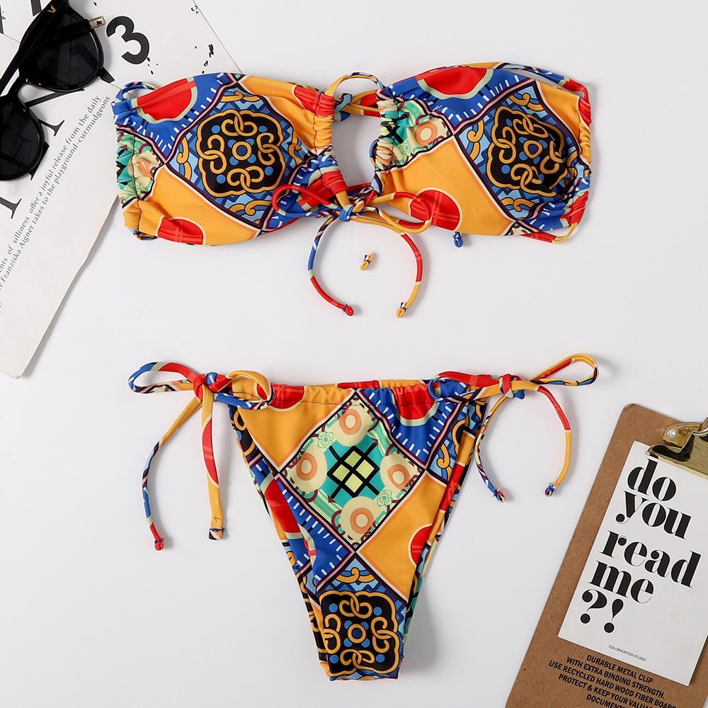 1011 new three-point swimsuit women, European and American sexy triangular bikini split swimsuit