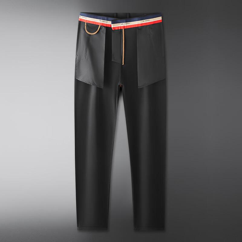 Dibinze Men's Plus Size Silk Blend Stretch Dress Pants