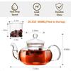 Glass Teapot Stovetop SafeClear Teapot with Removable Infuser 20.3 Oz Loose Leaf and Blooming Tea Maker