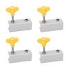 4Set Window Lock Aluminium Alloy Adjustable Security Lock Stopper with Key for Vertical Horizontal Sliding Window