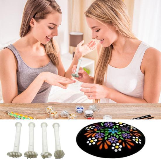 Květinový Květinový Tečkovací Nástroje Sada Umělecké Razítko Pero Nail Art Malovací Sada DIY Graffiti Razítkovací Nástroje pro Začátečníky