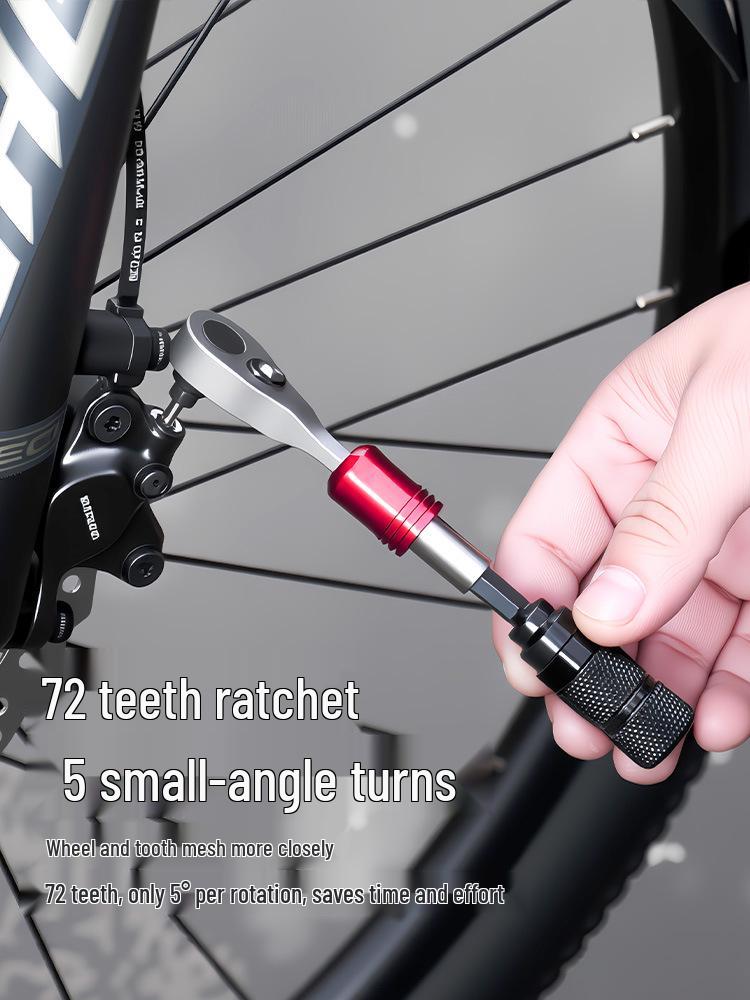 Bike Tool Kit: Ratchet Wrench, Bit Set, Tire Levers, Emergency Pump