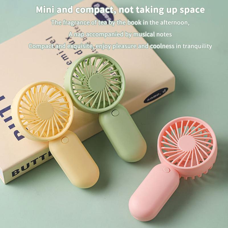 Colorful Portable Handheld Mini Fan Aaa Battery Power Supply Mute Air Cooling Cooler For Summer  Trip Travel Home Office