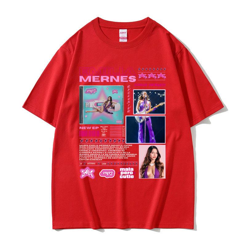Singer Emilia Mernes MP3 Graphic T Shirts Men Women Fashion Harajuku Oversized T-shirts Men's Summer Cotton Short Sleeve T-shirt