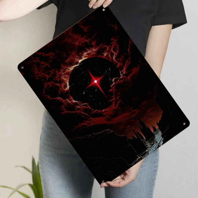 Dark Nebula Red Giant Star Metal Wall Art Cosmic Space Decorative Painting Home Decoration