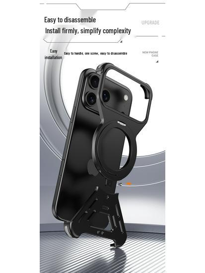 iPhone 17 Pro Max Magnetic Rotating Aluminum Phone Case - Drop-Proof, Heat Dissipating, Cross-Border Compatible