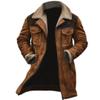 2025 Men's Vintage Suede Patchwork Jacket, Lamb Fleece Multi-Pocket Coat, Reverse Collar Outdoor Warm Fleece Coat for Men