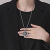 Vintage Stainless Steel Viking Rune Wolf Head Pendant Necklace - Trendy Men's Hip-Hop Accessory