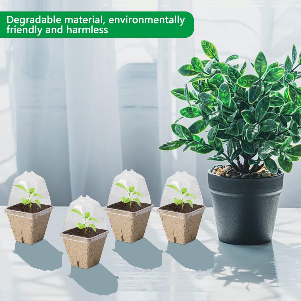 Biodegradable Nursery Home Seedling Pot With Aerated Lid