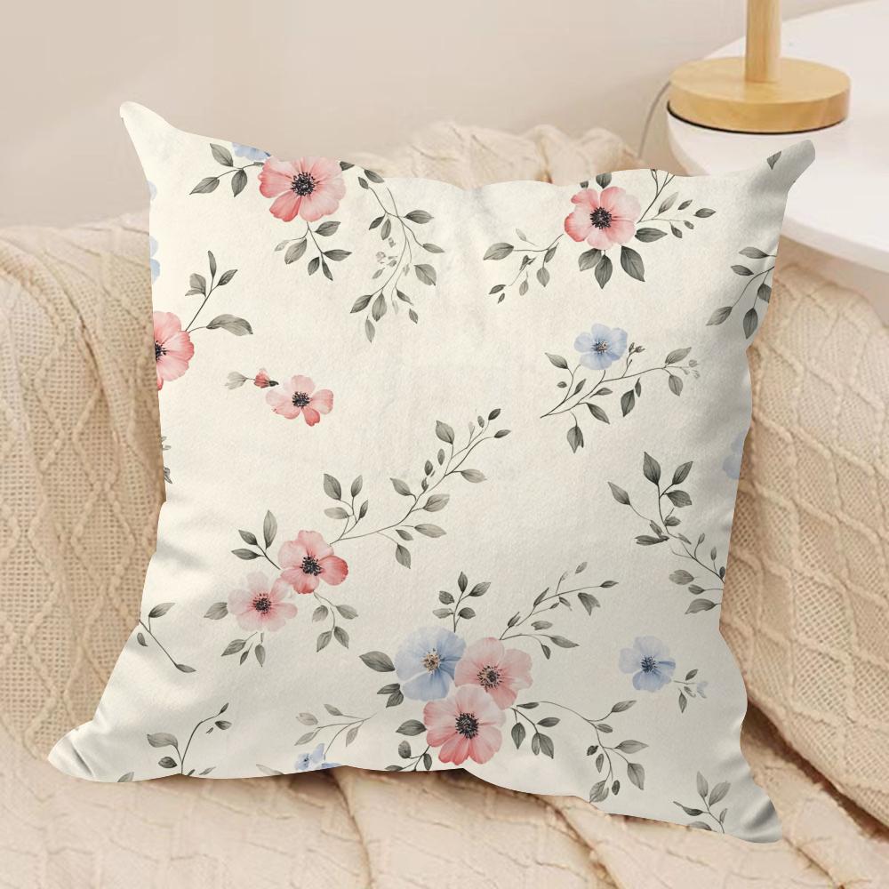 spring floral Cushion Cover Soft Plush Fabric DoubleSided Printed Cushion Covers for All Seasons Modern HomeDecor Gift