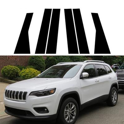 Per Jeep Cherokee KL 2014-2019 2020 2021 2023 Lucido Pianoforte Nero Auto Porta Finestra Pilastro Centro Post Trim adesivi Auto Styling