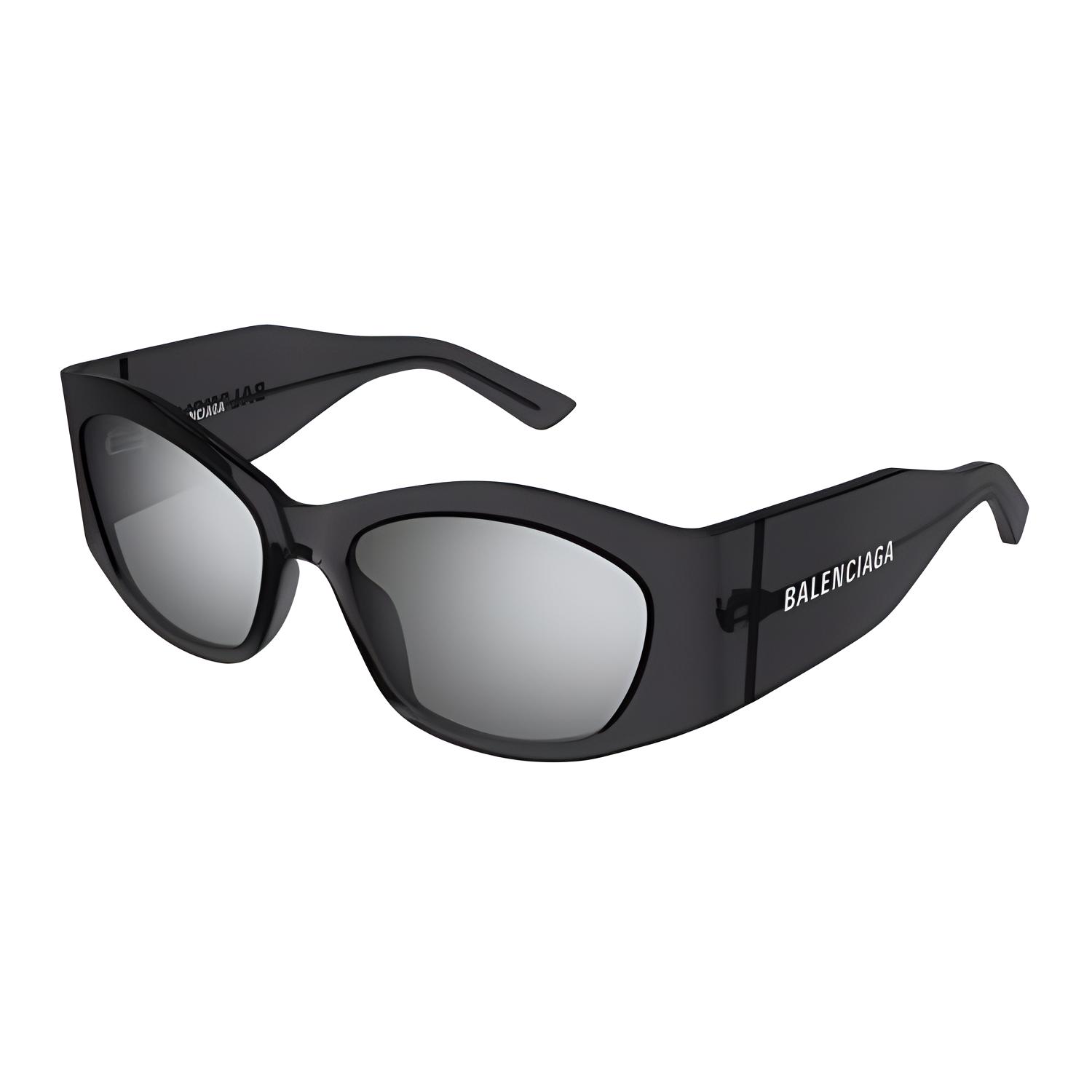 Balenciaga Square Sunglasses Grey/Silver Women Eyewear BB0329S-003 56,Gray