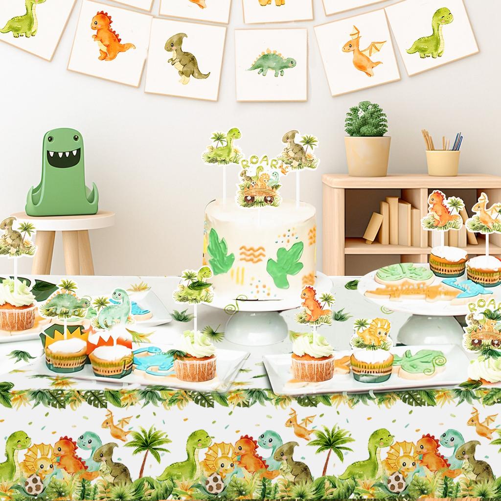 Dinosaur Birthday Disposable Tablecloth Birthday Party Decor Kids Boy Baby Shower Jungle Dino Party Table Cover Supplies Favors