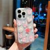 Cute 3D Laser Pink Butterfly Love Heart Pearl Case for iPhone 15 14 13 12 Pro Max 11 Glitter Clear Epoxy Shockproof Bumper Cover