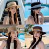 Classic French Vintage Pearl Sun Hat With Wide Brim For Summer Outdoor Sun Protection