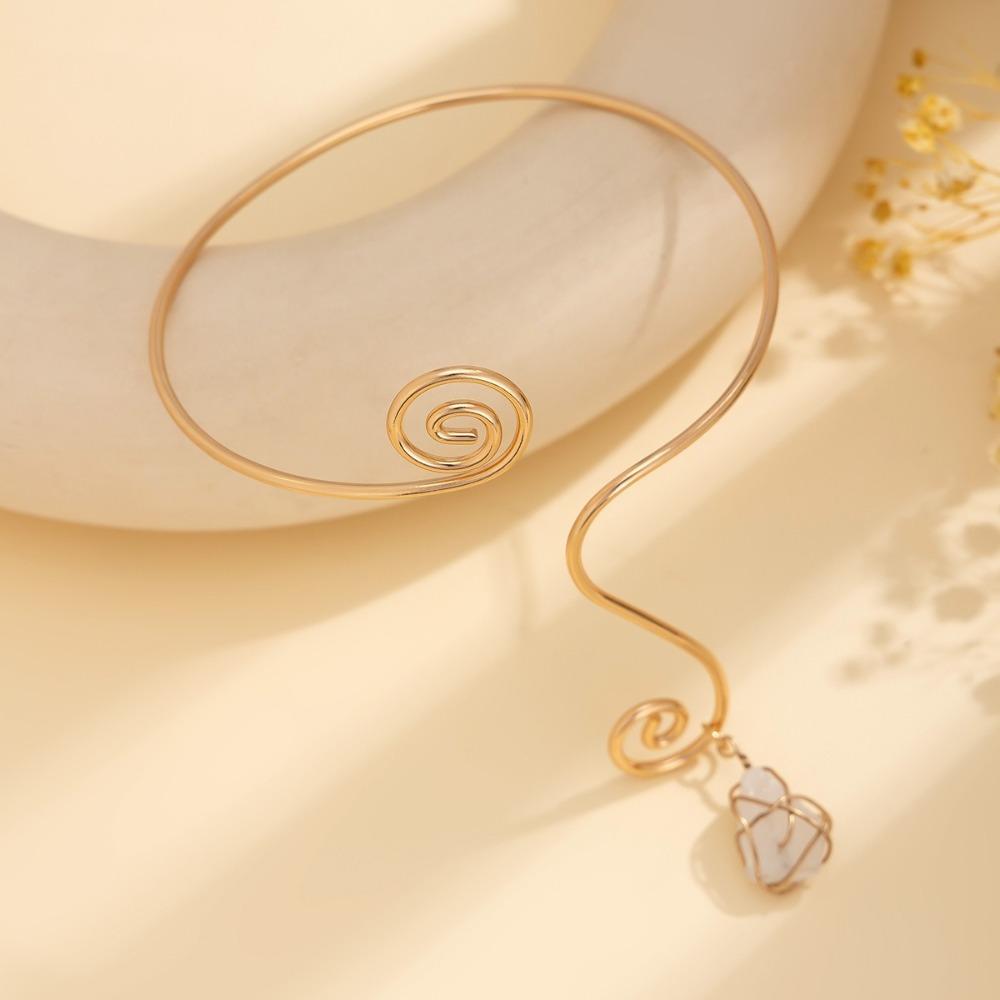 Wisiorek z kamienia kropli wody Kamienie Bransoletka na ramię Bransoletki Boho Spiralna Bransoletka na górną część ramienia Damskie