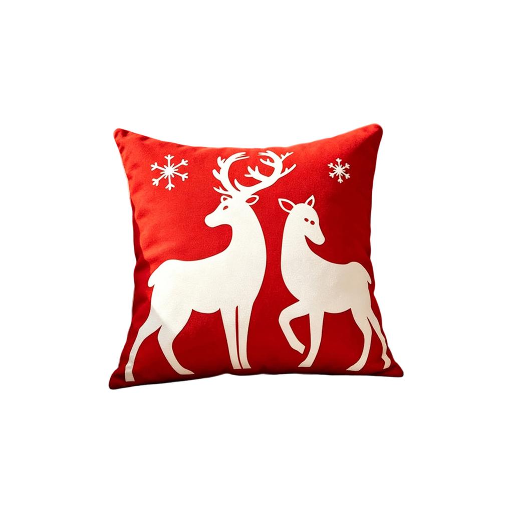 Christmas Festive Pillowcase, Imitation Embroidery Holiday Decoration, American Throw Pillow, Living Room Sofa Cushion, Bay Window Pillowcase