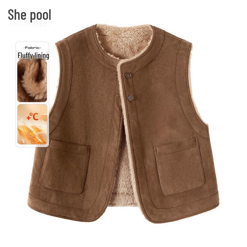 

Женский теплый жилет в стиле Майяр с многослойностью L