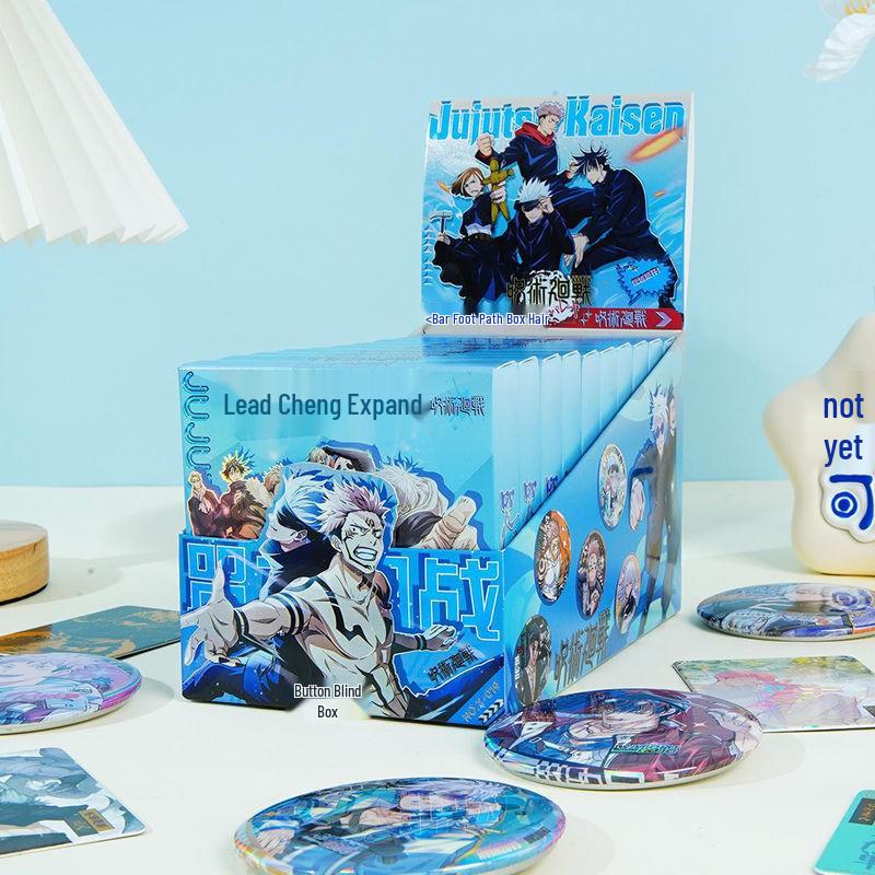 Anime LABUBU Fanmade 75MM Blind Box Button Badge - Double Flash Tinplate Laser Design