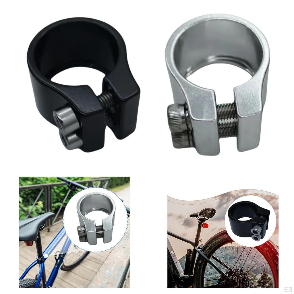 Seat Post Clamp 1.2" Cycling Easy Installation Aluminum Alloy Mountain Saddle Clip Road Bike