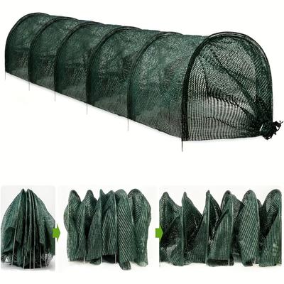 1 pieza Túnel de Malla Negro Plegable Protección UV Barrera contra Pájaros Insectos para Jardín Trasero Granjas Invernaderos Cubierta Duradera