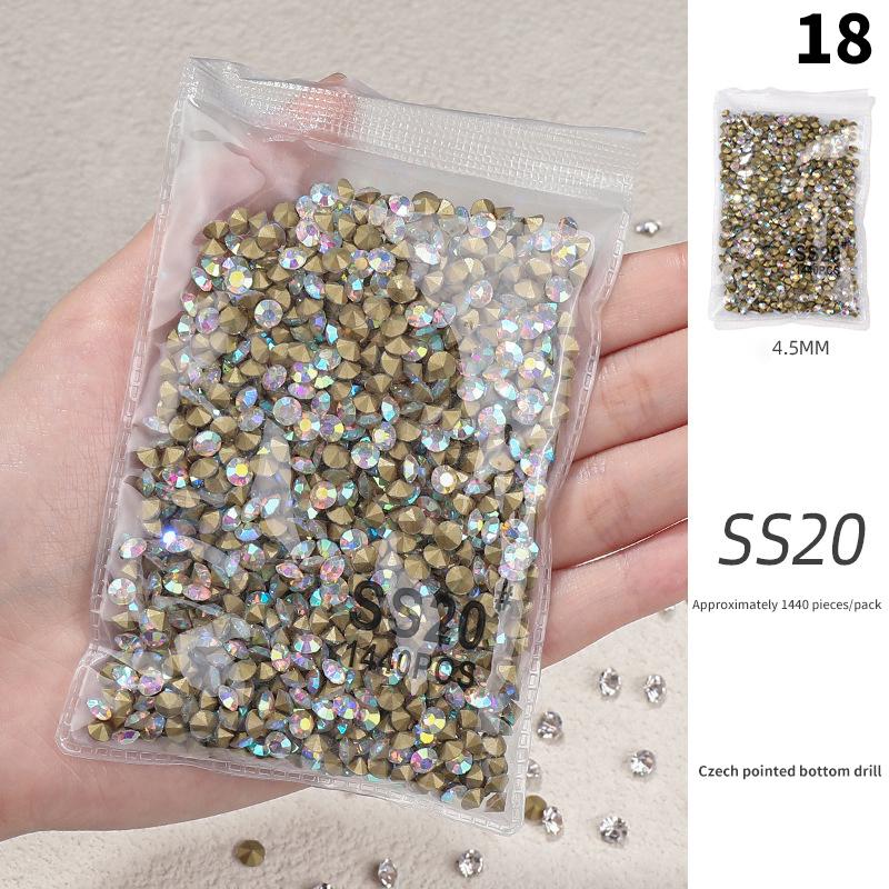 Nail Sharp Bottom Diamond Decoration Flashy Stereoscopic Rhinestone Nail Accessories Nail Painting Nail Salon Nail Artists