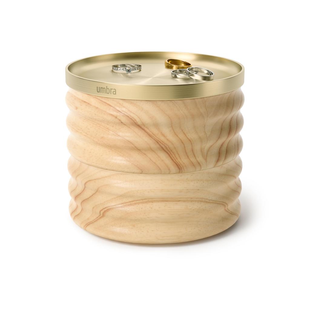 Official Umbra Tesora Wood Natural Accessory Storage Box,