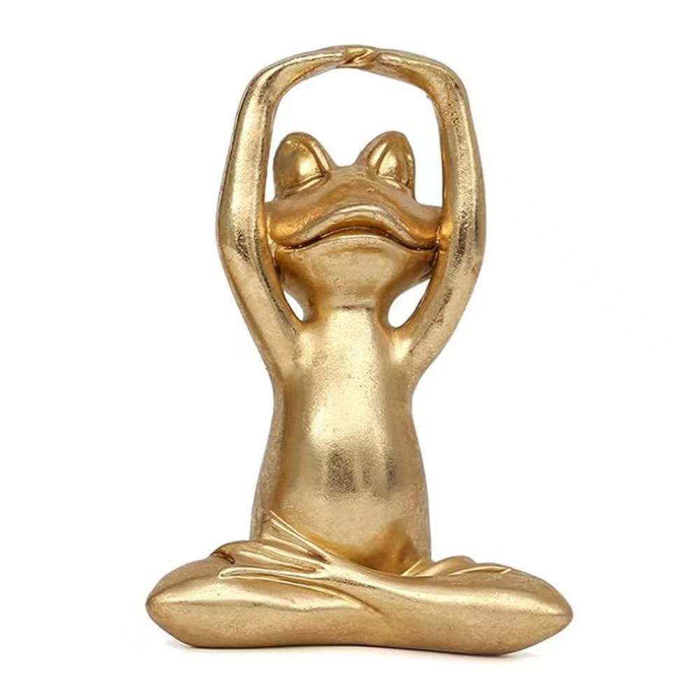 Resin Frog Yoga Statues 3.7In Sculptures Decor Fashion Yoga Decor  Desk Table