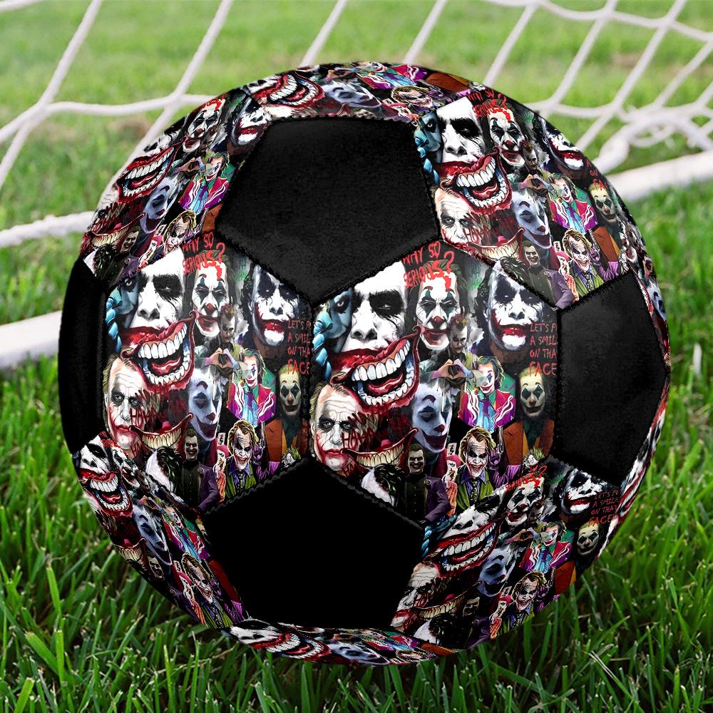 Joker Clown Indoor Soccer Ball Colorful All Ages Size 5 Machine Stitched PVC Competition Ready Durable High-Bounce