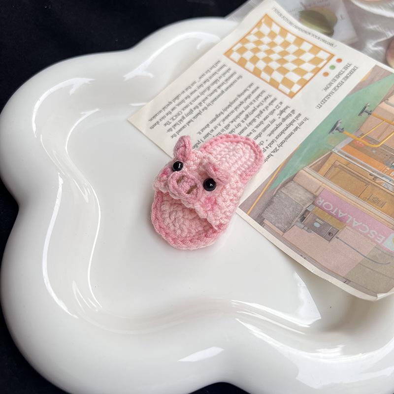 

Сумка-заколка для волос ручной вязки из шерсти серии «Животные» с милыми заколками-капельками