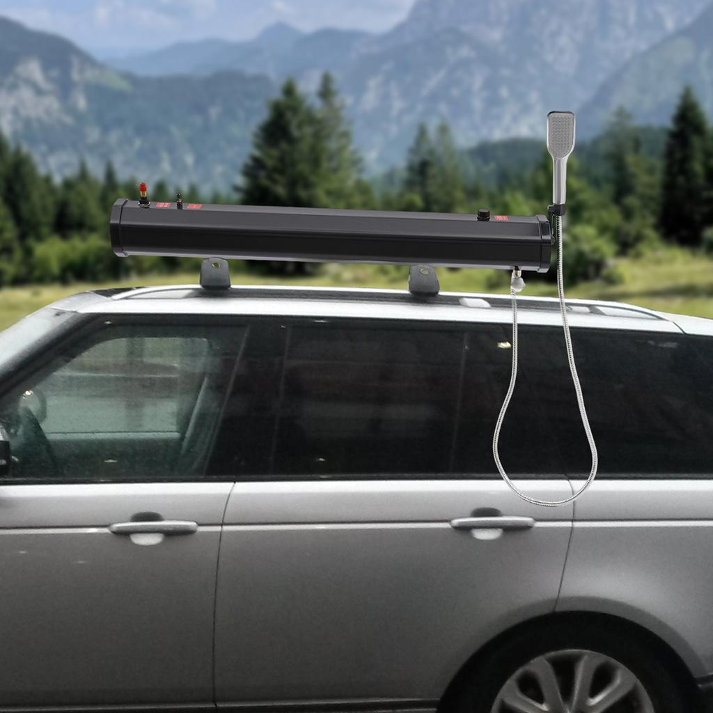 8L Portable Camping Shower, Roof Rack Mount Road Shower with 4.76gal Capacity, Max Temp 60℃/140℉, Lightweight Outdoor Water Tank