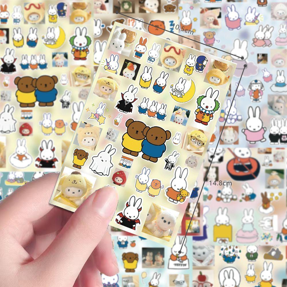 Kawaii Miffy Rabbit Stickers Ins Style Cute Creative High-Appearance-Level Diy Collage Material Waterproof Stickers
