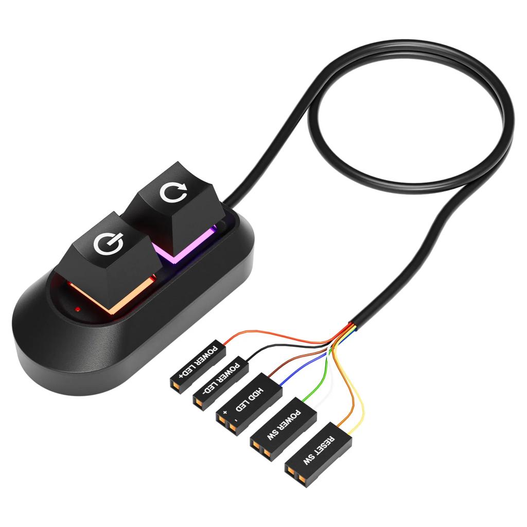 Desktop Power Switch Mechanical External Start Computer Switch On/Off and Reset Button Extension Cable PC Power Button Switch