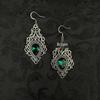 Antique Silver Victorian Gothic Filigree Earrings for Brides
