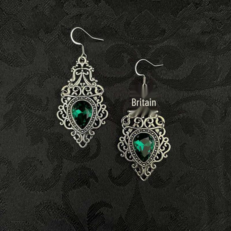 Antique Silver Victorian Gothic Filigree Earrings for Brides