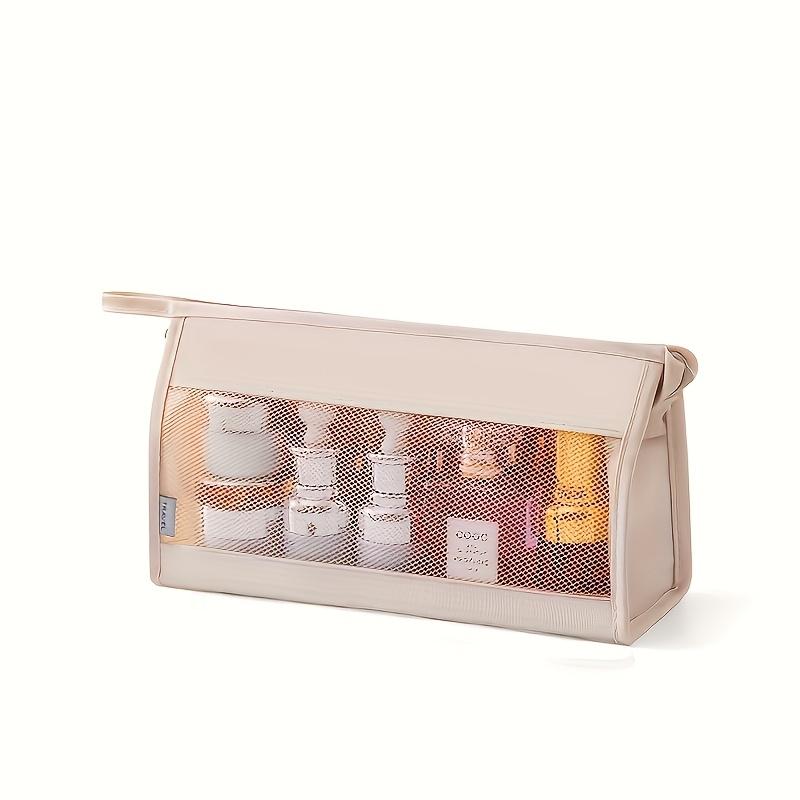 Large Capacity Makeup Storage Travel Bag with Mesh Compartments - Suitable for Portable Cosmetics Storage During Travel, Business Trips, and Daily Use
