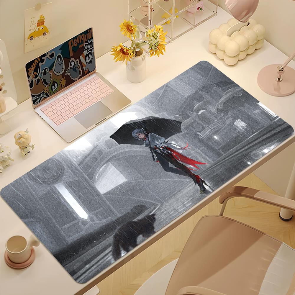 Anime Arlecchino Mouse Pad Large NonSlip Gaming Desk Mat Laptop Keyboard Tray Office Pc Rubber Genshin Impact Soft Black