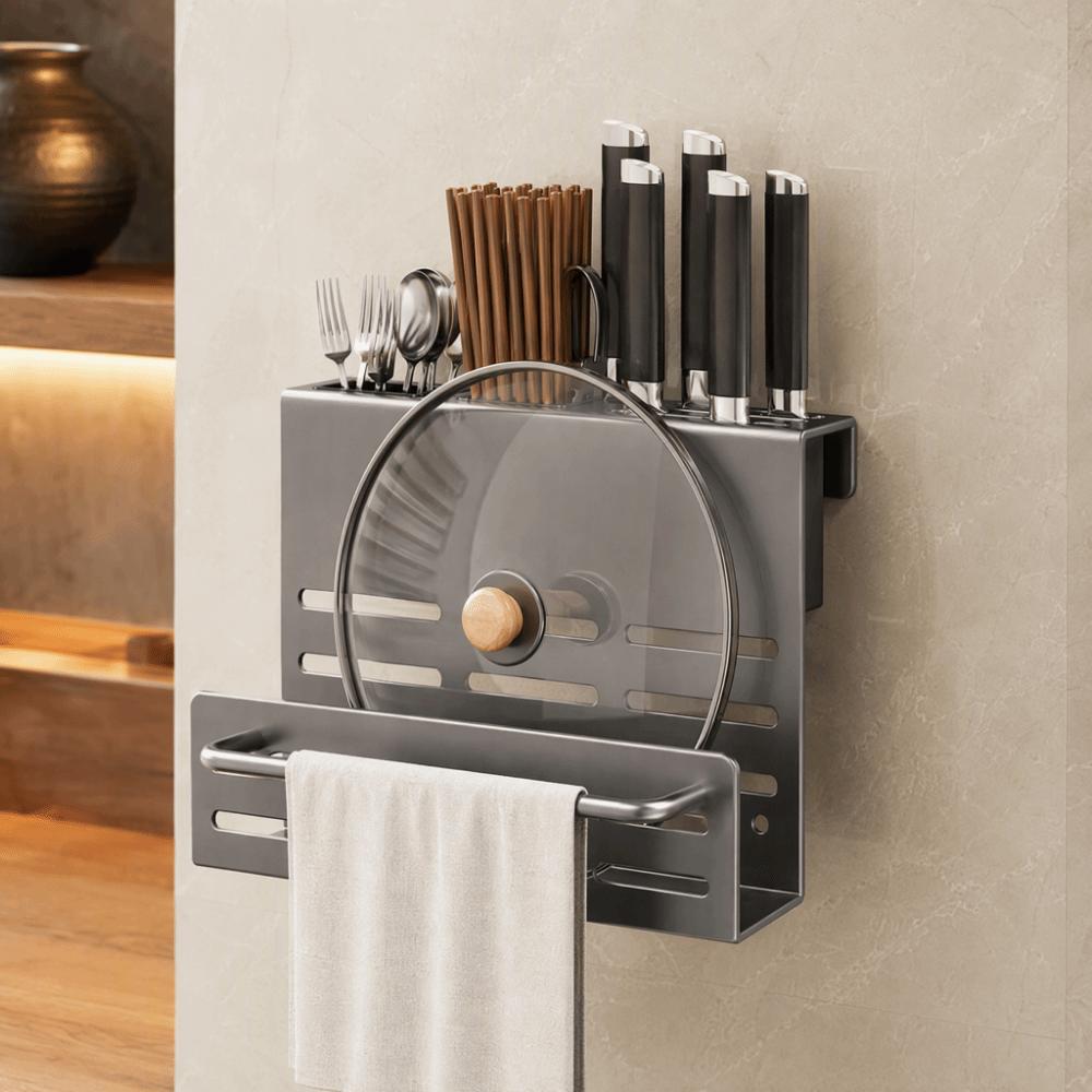 Heavy Duty Cutting Board Rack Multifunctional Wall-Mounted Holder Kitchen Storage Rack Indoor Use