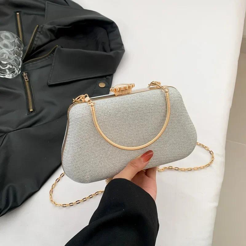 High Design Women Evening Bag Party Banquet Glitter Bag for Ladies Wedding Clutch Handbag Shoulder Bag Chain Bolsas
