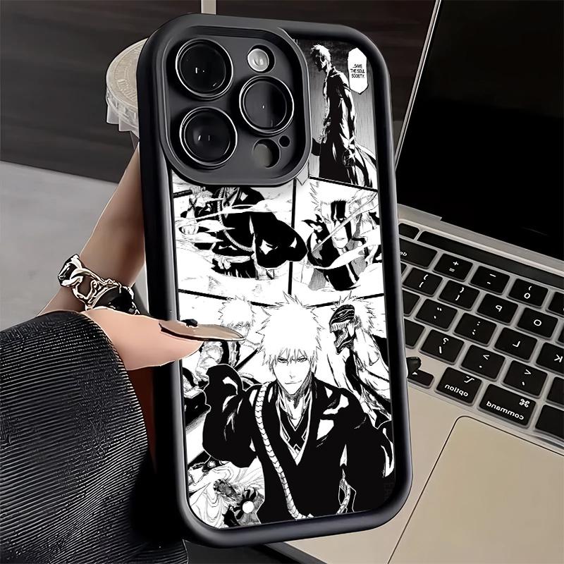 Phone Case for iPhone 17 Air 16E 15 16 Pro Max Bleach Anime Ichigo Kenpachi Cover 14 Plus 13 12 Mini Soft Shell Silicone Fundas