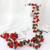 250CM Rose Artificial Flowers Christmas Garland for Wedding Home Room Decoration Spring Autumn Garden Arch DIY Fake Plant Vine