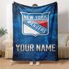 Name Custom New York Rangers Print Flannel Blanket High Quality Warm Comfortable Cover for All Seasons Perfect for Gifts Home Decor