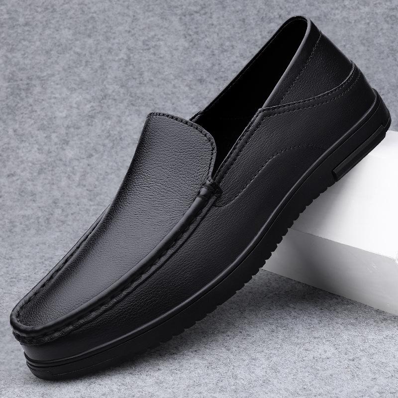 28 Men'S Shoes Leather Shoes Casual Shoes Spring And Summer Low-Top Feet Cowhide Surface Shoes One Pedal Flat-Soled Single Shoes