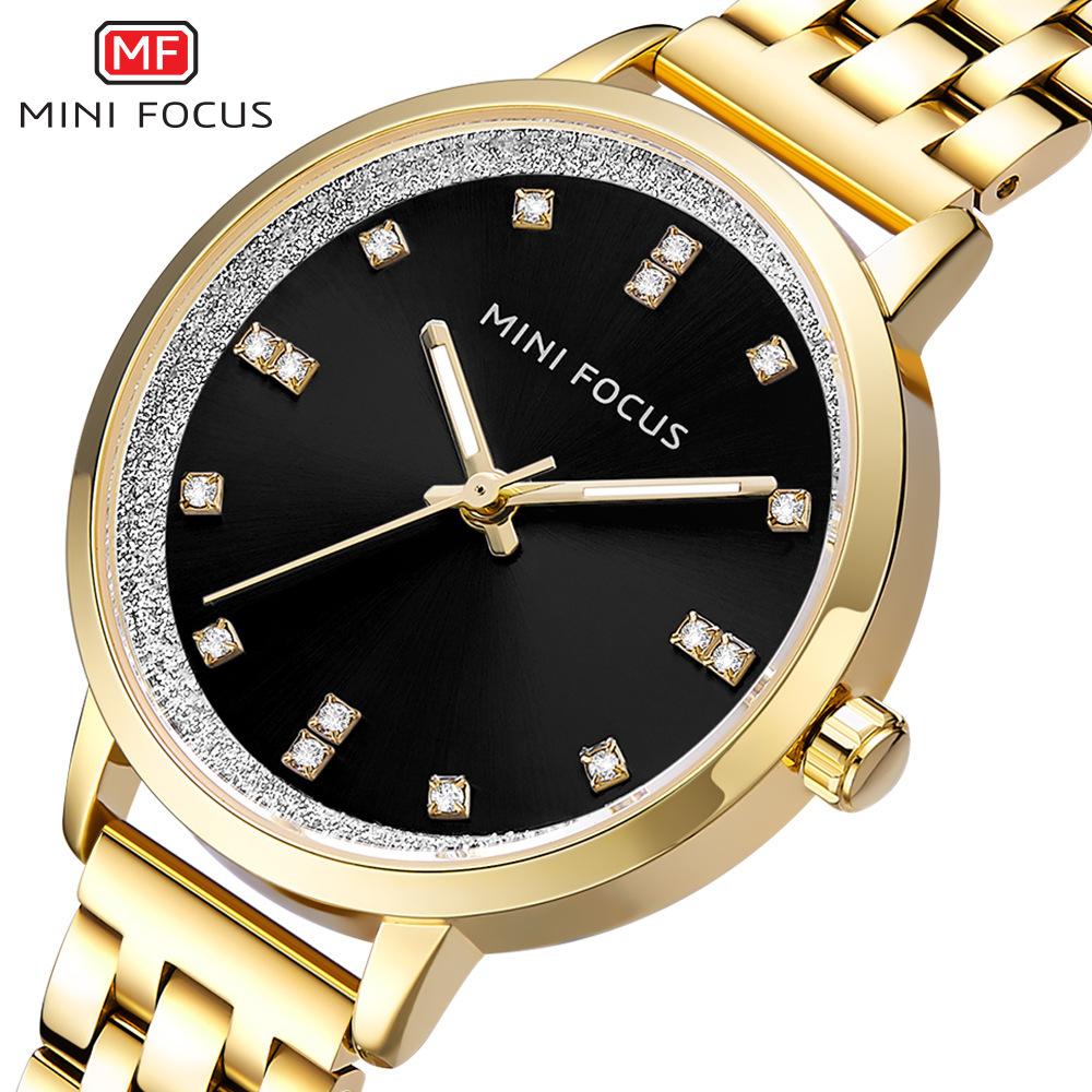 New Simple Diamond-encrusted Women's Watch Japanese Movement Waterproof Steel Band Quartz Women's Watch
