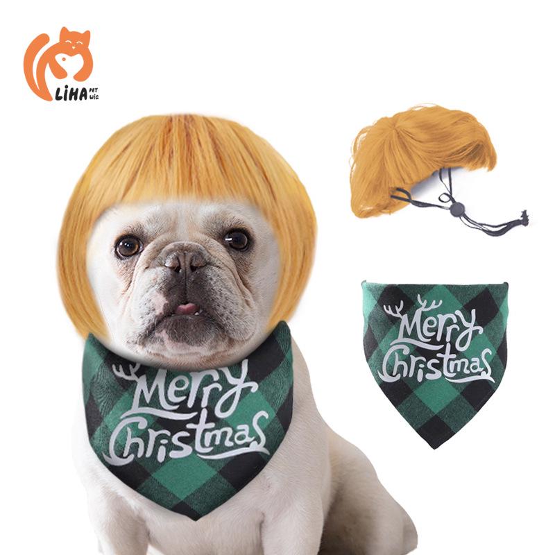 Pet Wig for Cats and Dogs - Bob Cut Headdress, Cosplay Funny Hair Accessories