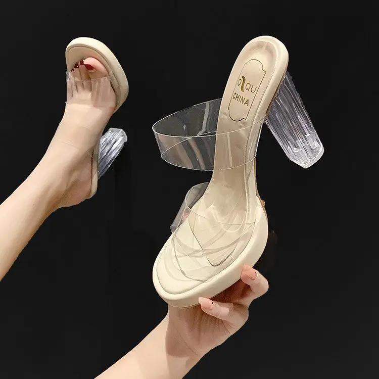 

Roman Style Ladies Shoes Sexy Clear Footwear Sandals for Women Summer 2025 High Heels F The Best Wholesale Asian Size Daily Vip 39
